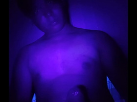 Asian Twink Jacks Off and Cums 5 (With Blacklight)