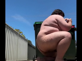 Chub sucking and cumming outside